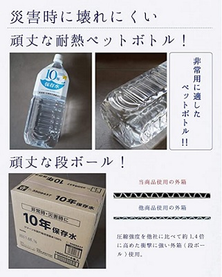 10年保存水1.8L×6本入×2